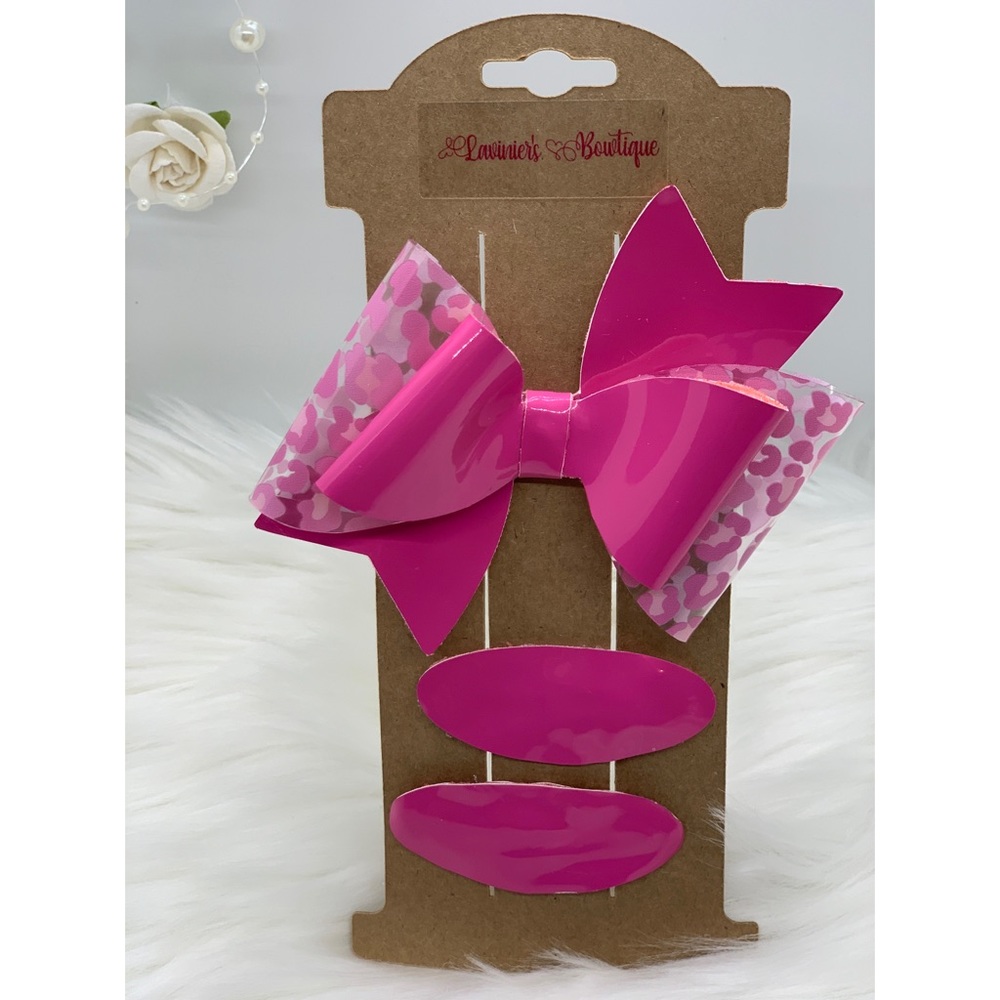 Leopard transparent jelly & pink faux leather